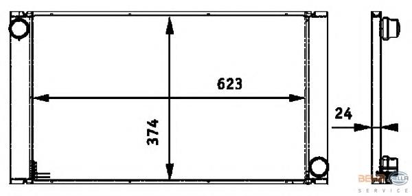 99374 HELLA radiador de esfriamento de motor