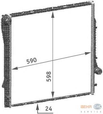 8MK376718771 HELLA radiador de esfriamento de motor