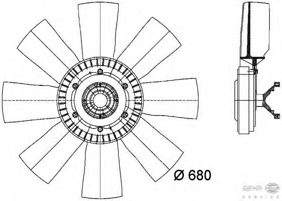 Acoplamento viscoso de ventilador de esfriamento 215503 Diesel Technic