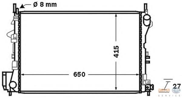 8MK376726771 HELLA radiador de esfriamento de motor