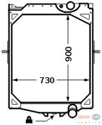 8MK376726551 HELLA radiador de esfriamento de motor