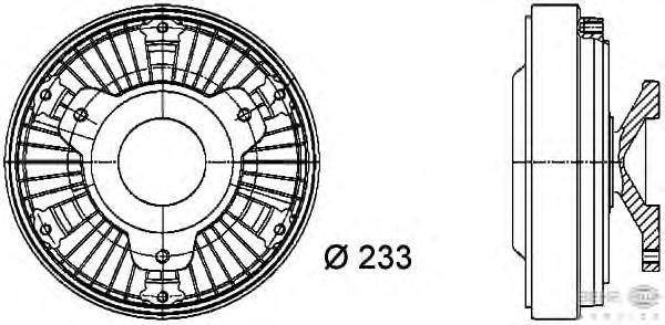 8MV376730061 HELLA acoplamento viscoso de ventilador de esfriamento