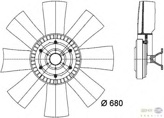 8MV376727171 HELLA ventilador (roda de aletas do radiador de esfriamento)