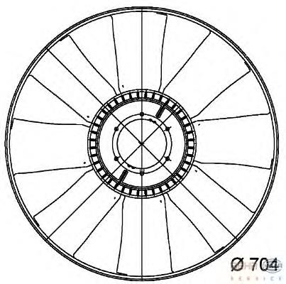 Ventilador (roda de aletas) do radiador de esfriamento 49819 NRF