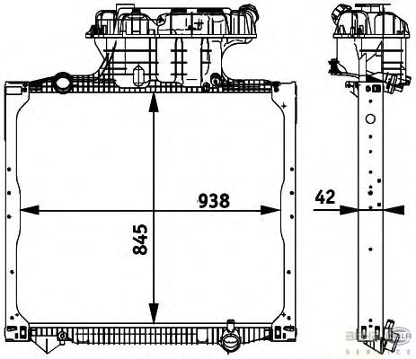 8MK376728661 HELLA radiador de esfriamento de motor