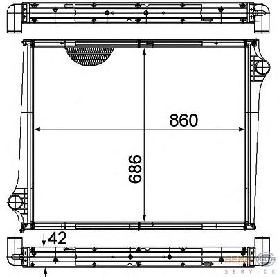 8MK376724611 HELLA radiador de esfriamento de motor