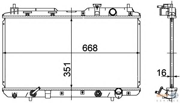 8MK376724531 HELLA radiador de esfriamento de motor