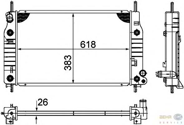 Radiador de esfriamento de motor 8MK376724541 HELLA