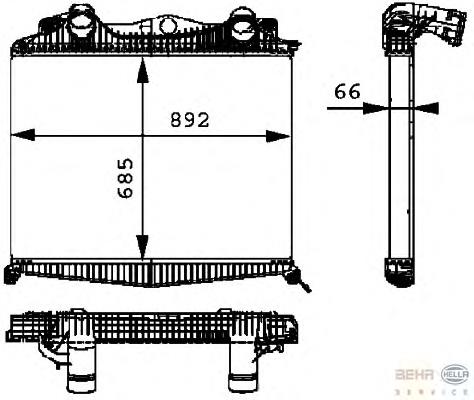 Radiador de intercooler 8ML376724221 HELLA