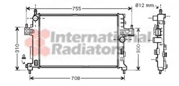 37002380 VAN Wezel radiador de esfriamento de motor