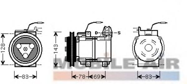 Compressor de aparelho de ar condicionado 8200K124 VAN Wezel