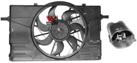 5942748 VAN Wezel difusor do radiador de esfriamento, montado com motor e roda de aletas