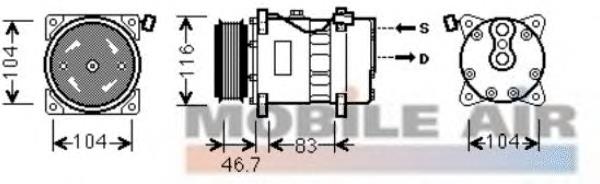 Compressor de aparelho de ar condicionado 5800K288 VAN Wezel