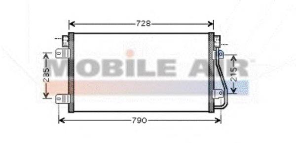 43005348 VAN Wezel radiador de aparelho de ar condicionado