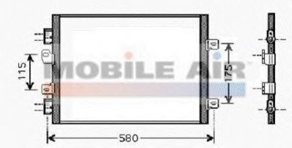 43005341 VAN Wezel radiador de aparelho de ar condicionado