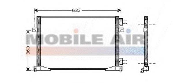 43005339 VAN Wezel radiador de aparelho de ar condicionado