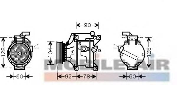 5300K446 VAN Wezel compressor de aparelho de ar condicionado