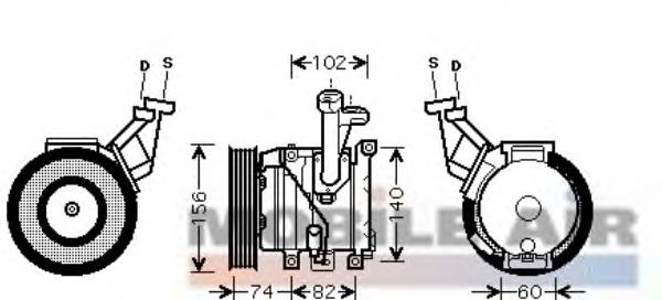 Compressor de aparelho de ar condicionado 5300K440 VAN Wezel