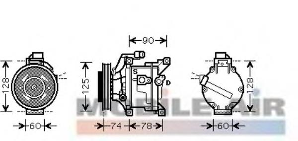 5300K445 VAN Wezel compressor de aparelho de ar condicionado