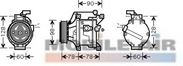 5300K443 VAN Wezel compressor de aparelho de ar condicionado