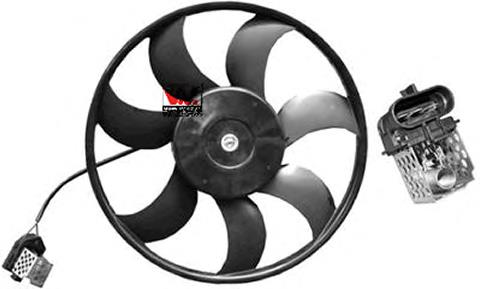 3742744 VAN Wezel ventilador elétrico de esfriamento montado (motor + roda de aletas)