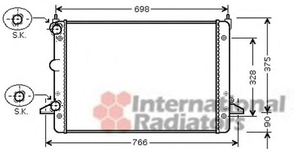 Radiador de esfriamento de motor 18002396 VAN Wezel