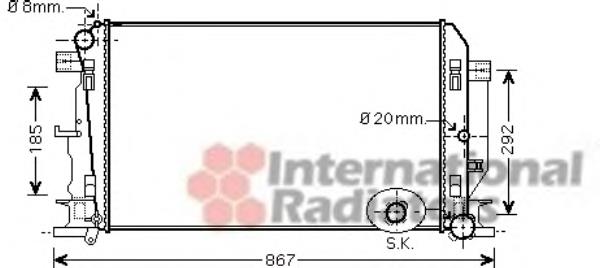 58002271 VAN Wezel radiador de esfriamento de motor