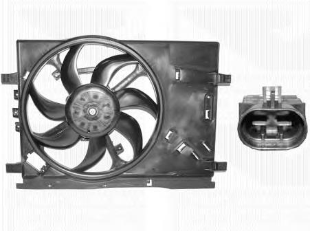 1624747 VAN Wezel difusor do radiador de esfriamento, montado com motor e roda de aletas