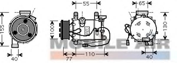 2500K208 VAN Wezel compressor de aparelho de ar condicionado