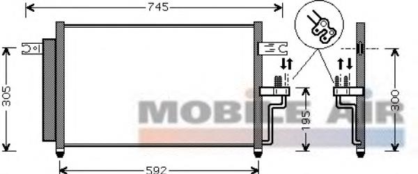 Radiador de aparelho de ar condicionado 82005165 VAN Wezel