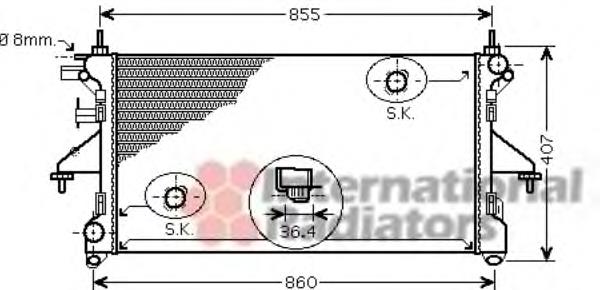 Radiador de esfriamento de motor 40002305 VAN Wezel