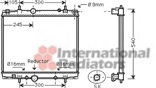 40002277 VAN Wezel radiador de esfriamento de motor