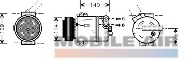 3700K451 VAN Wezel compressor de aparelho de ar condicionado