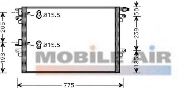 Radiador de aparelho de ar condicionado Renault Espace 4 JK0