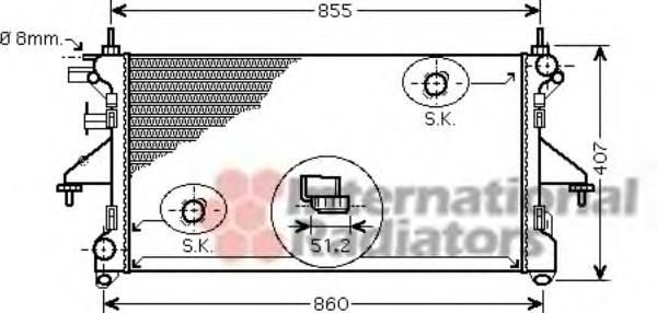 40002310 VAN Wezel radiador de esfriamento de motor