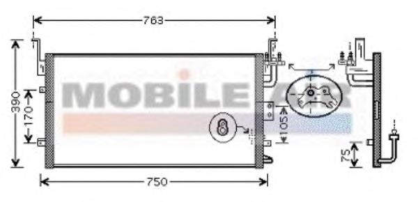 82005135 VAN Wezel radiador de aparelho de ar condicionado