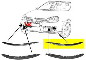 Молдинг бампера переднего левый 5886483 VAN Wezel