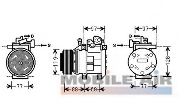 8300K124 VAN Wezel compressor de aparelho de ar condicionado