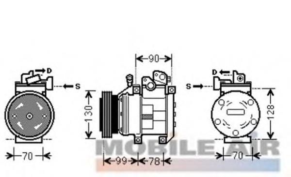 8300K130 VAN Wezel compressor de aparelho de ar condicionado