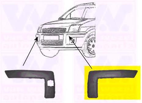 1811581 VAN Wezel placa sobreposta esquerda do pára-choque dianteiro