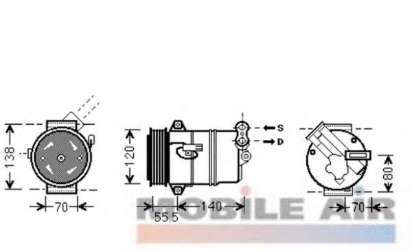 Компрессор кондиционера 3700K498 VAN Wezel