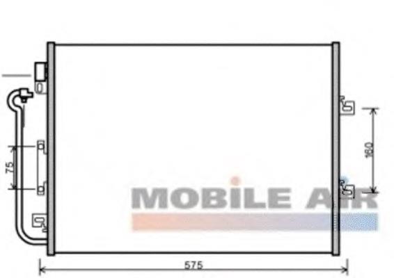 43005454 VAN Wezel radiador de aparelho de ar condicionado