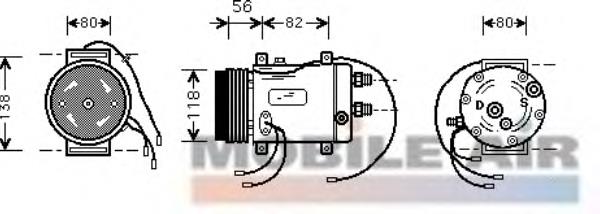 Compressor de aparelho de ar condicionado 0300K255 VAN Wezel