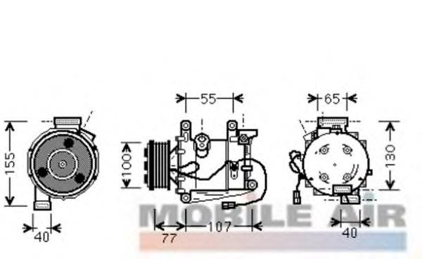 2500K232 VAN Wezel compressor de aparelho de ar condicionado