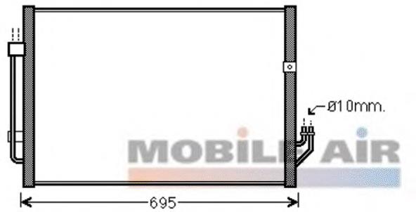 Radiador de aparelho de ar condicionado para Nissan Murano (Z51)