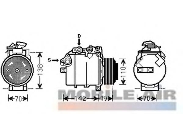 Компрессор кондиционера 0600K387 VAN Wezel