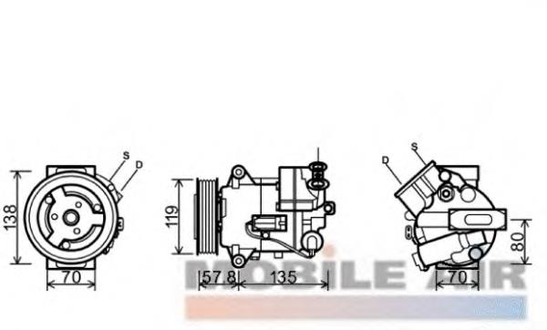 3700K496 VAN Wezel compressor de aparelho de ar condicionado