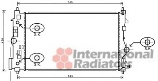 37002547 VAN Wezel radiador de esfriamento de motor