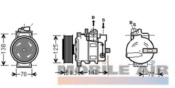 0300K313 VAN Wezel compressor de aparelho de ar condicionado