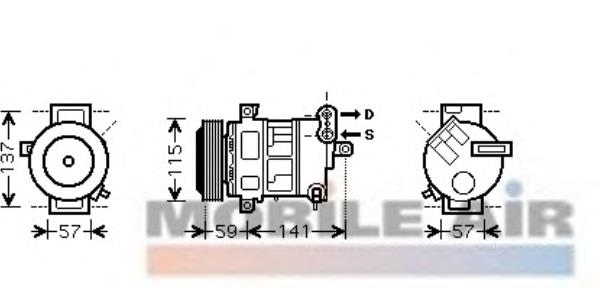 1700K333 VAN Wezel compressor de aparelho de ar condicionado